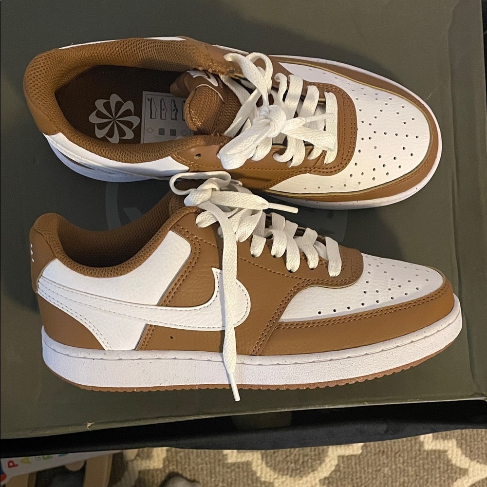 Big boys White and Brown Sneakers